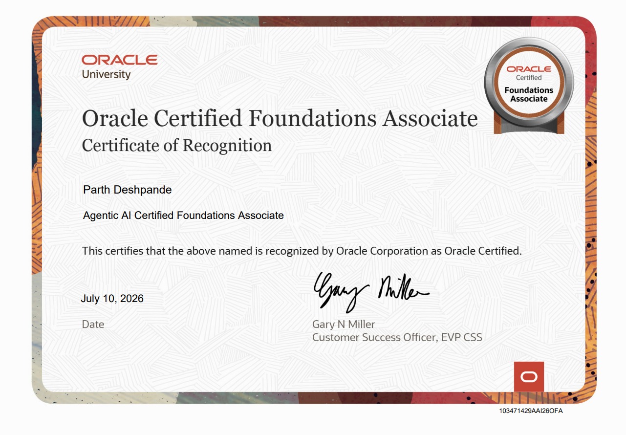 Oracle Agentic AI Certificate